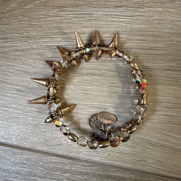 Alex and Ani Gold Spike Beaded Bracelet - Picture 1 of 1